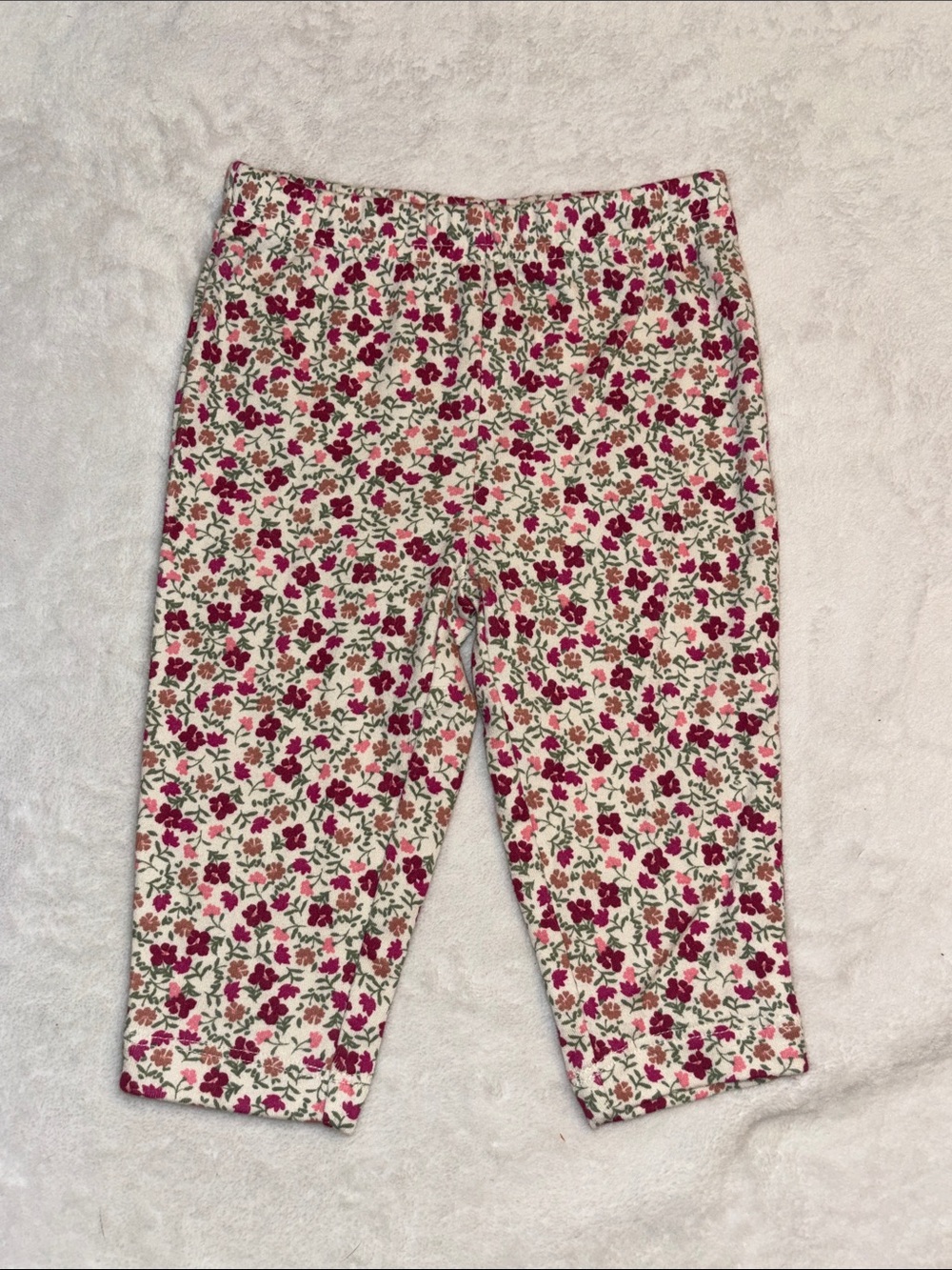 Carters Girls Cream Leggings with Pink Floral Print bay girl bottoms
